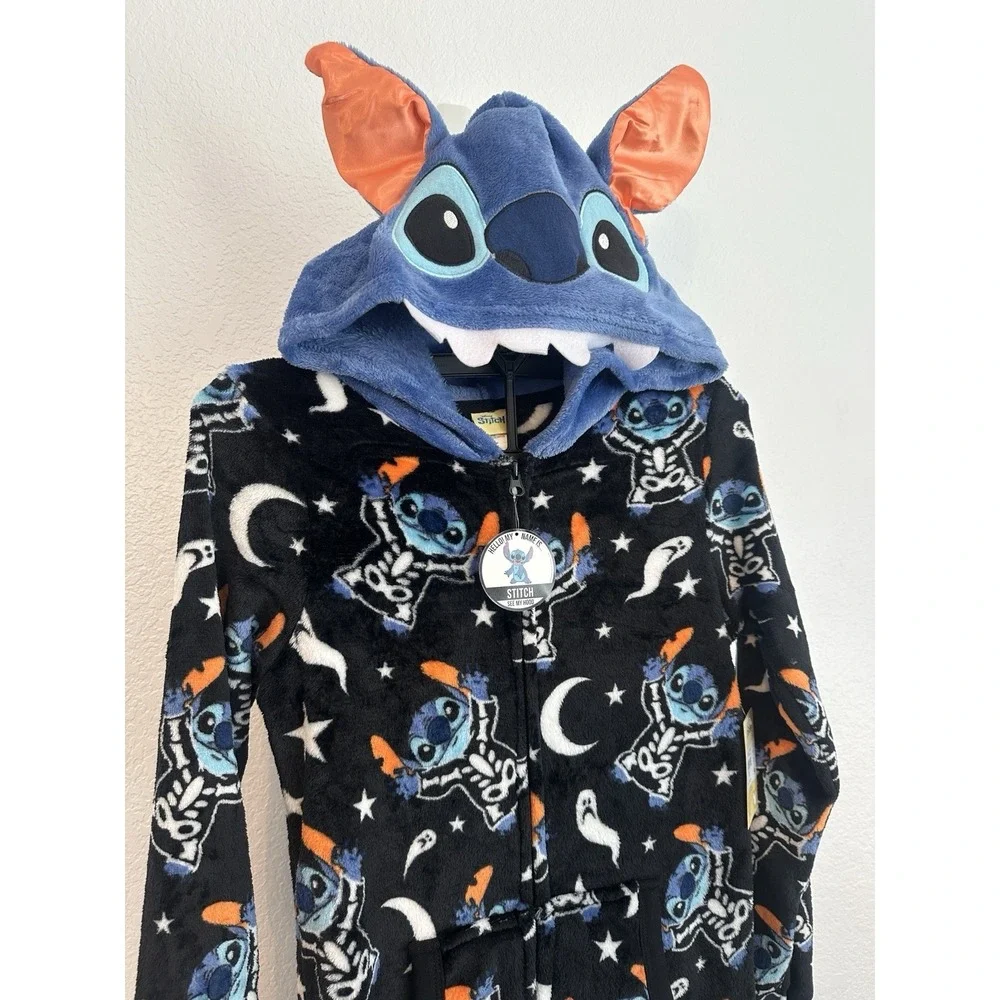 NWT Women's XSmall (0-4) Stitch Halloween Novelty Cosplay One Piece Pajama - Picture 4 of 7